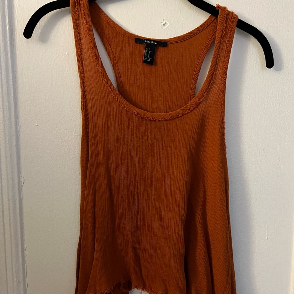Orange crop tank top